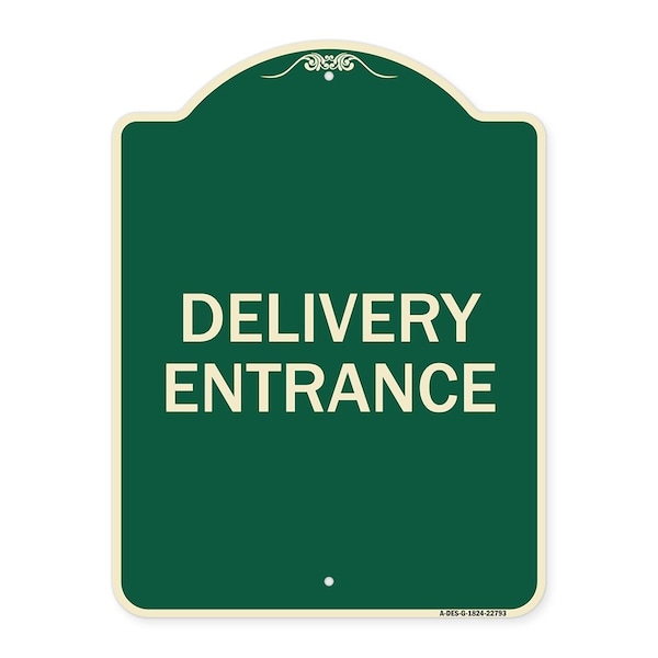 Traffic Entrance Delivery Entrance Heavy-Gauge Aluminum Architectural Sign, 24" x 18", G-1824-22793